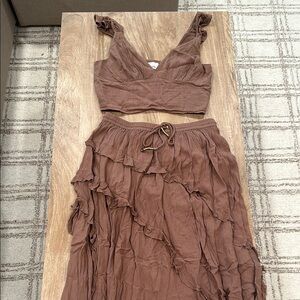 Two piece maxi skirt and crop top set